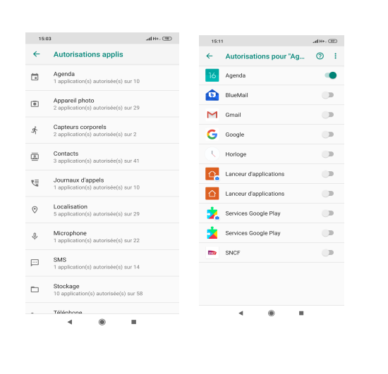 Autorisations Android