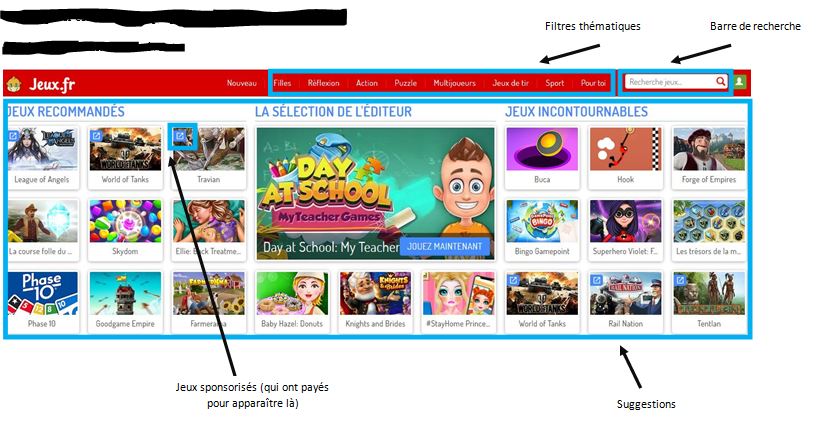 Page d'accueil Jeux.fr