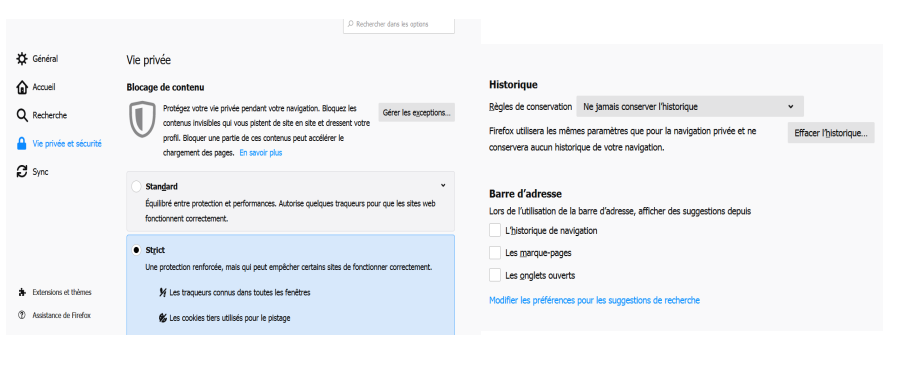 Effacer l'historique Firefox
