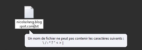 Erreur nom de fichier