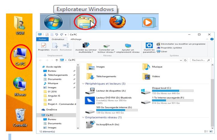 Accéder à l'explorateur