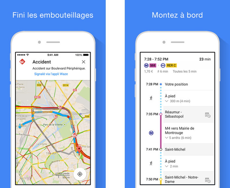 Capture de l'application Google Maps