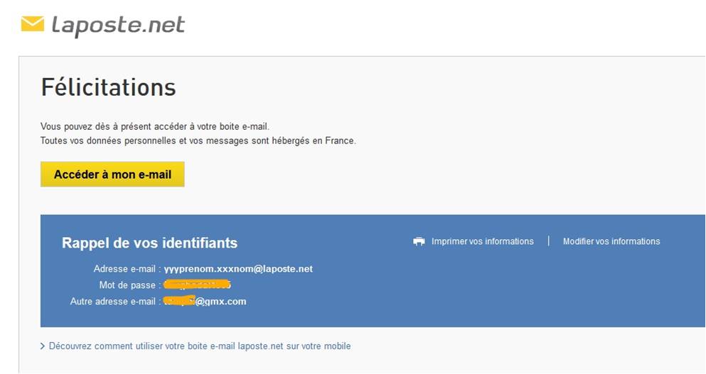 Finalisation création de compte 3