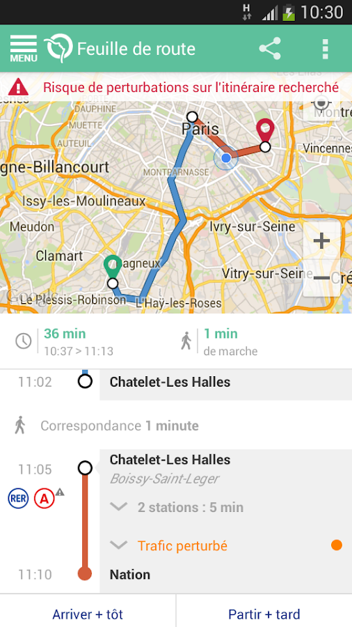 Capture application RATP 2