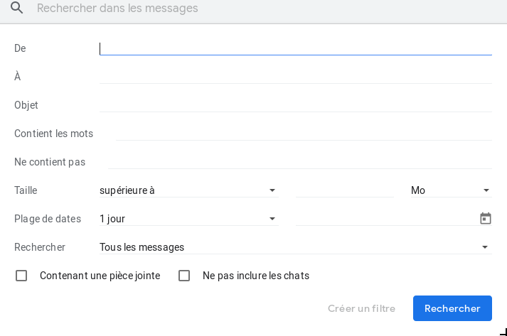 Recherche Avancée Gmail