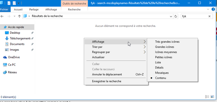 Modifier l'affichage 2ème option