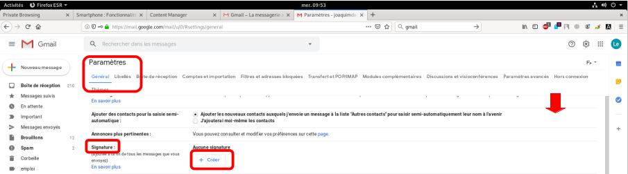 Signature Gmail Etape 3