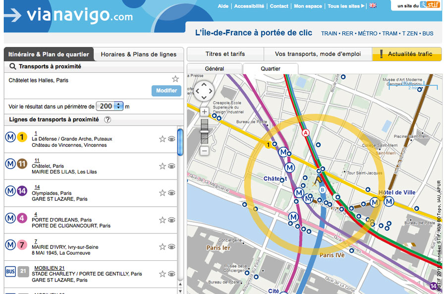Capture application ViaNavigo